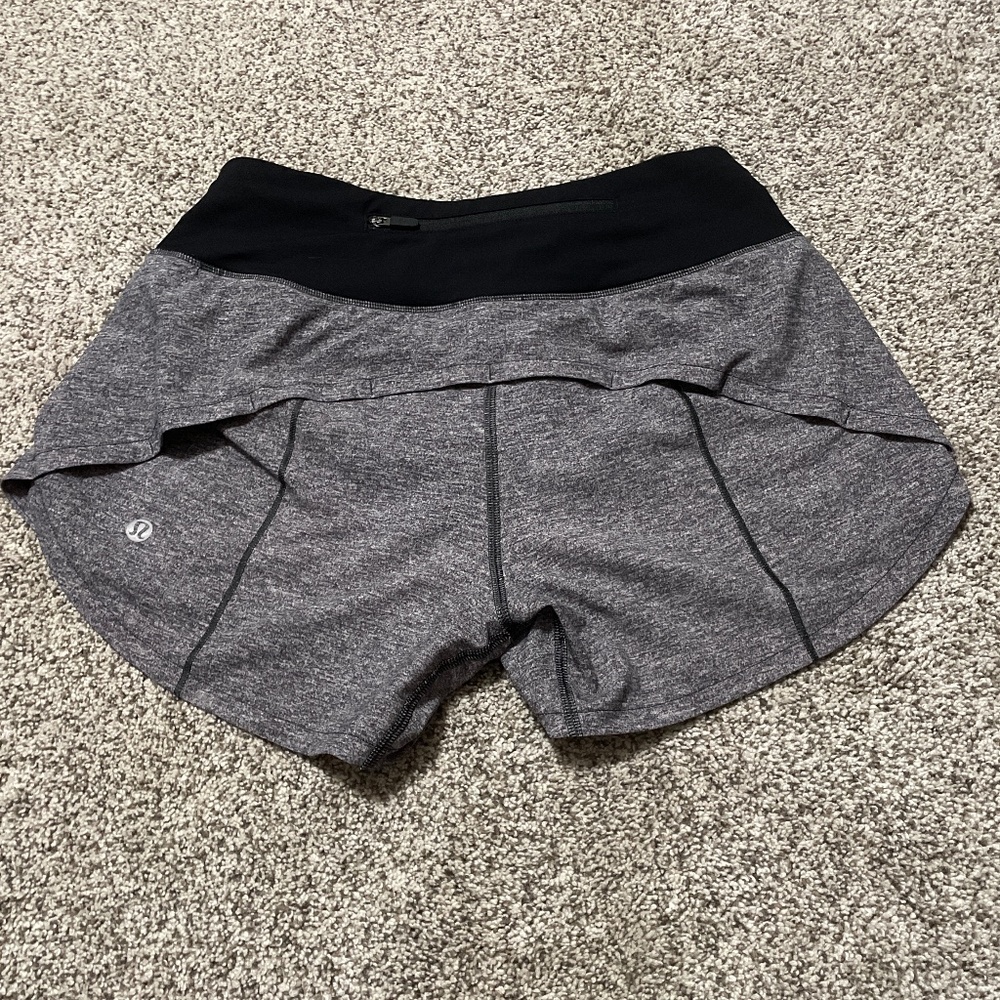 lululemon gray speed up shorts